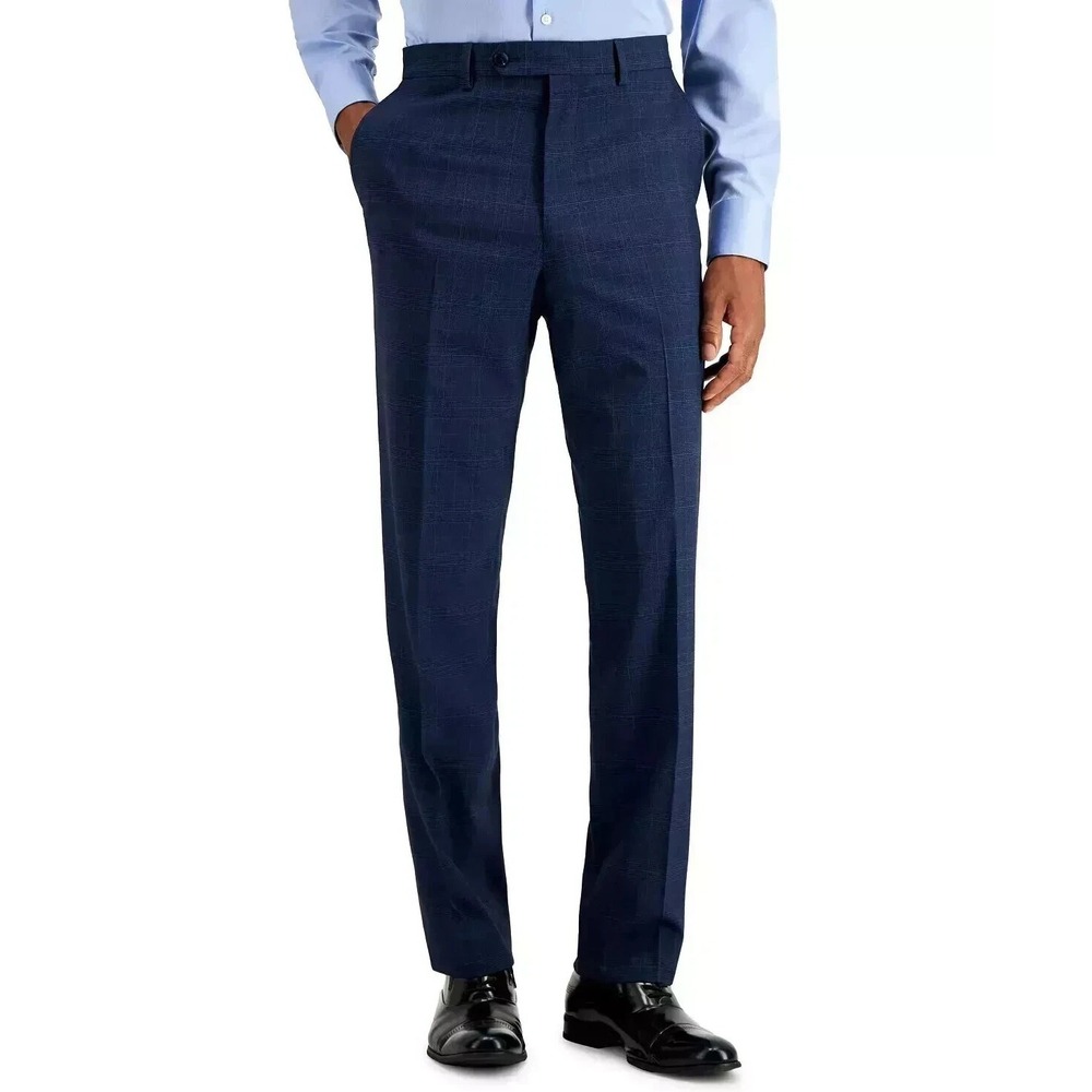 Nautica Men's Dress Pants Blue Plaid 38W 32L